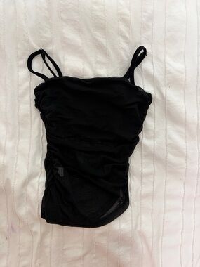 Edikted Black Ruched Crop Top